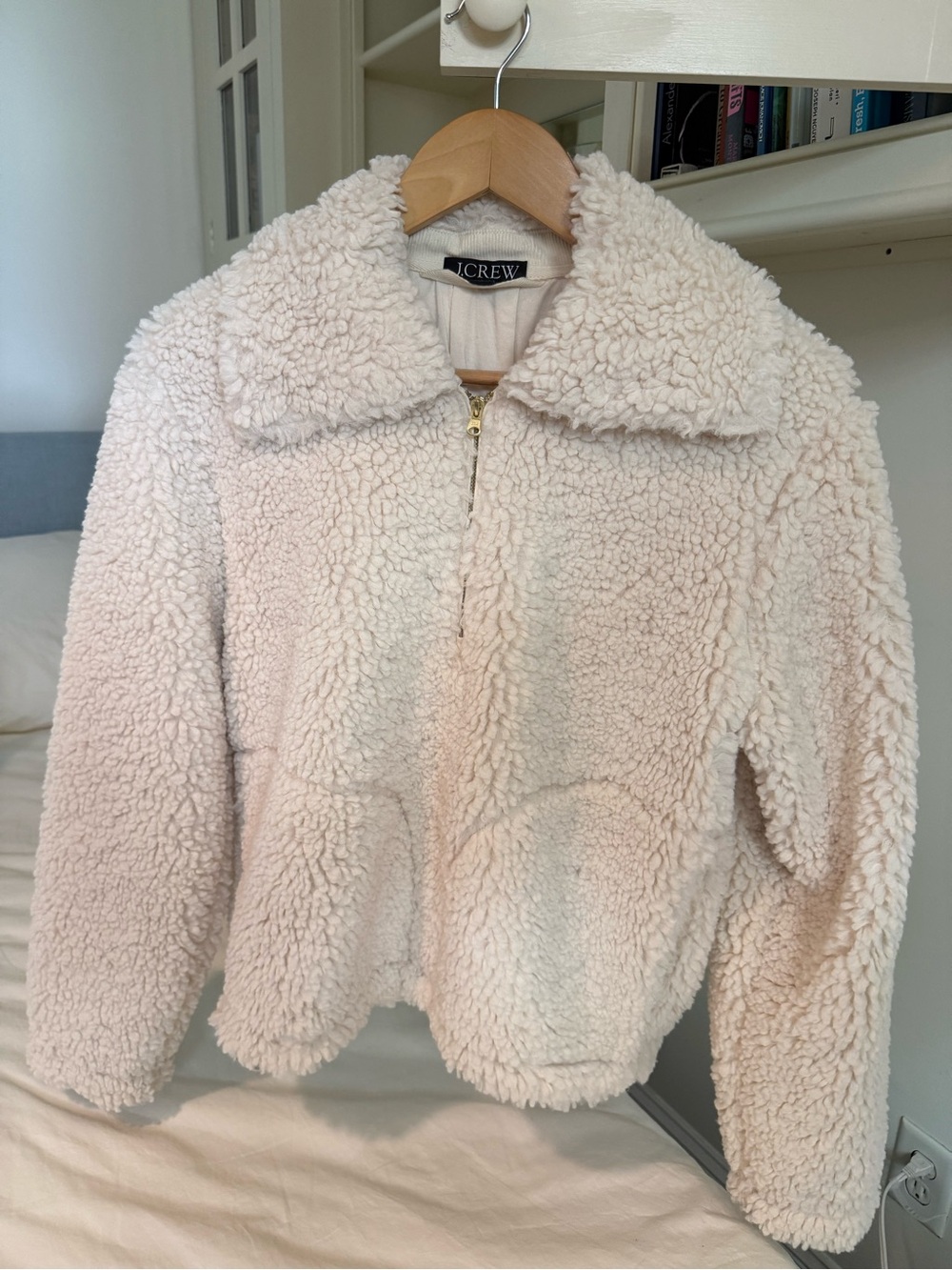 J. Crew Cream Sherpa Jacket Half-zip Fleece Pullover XSmall